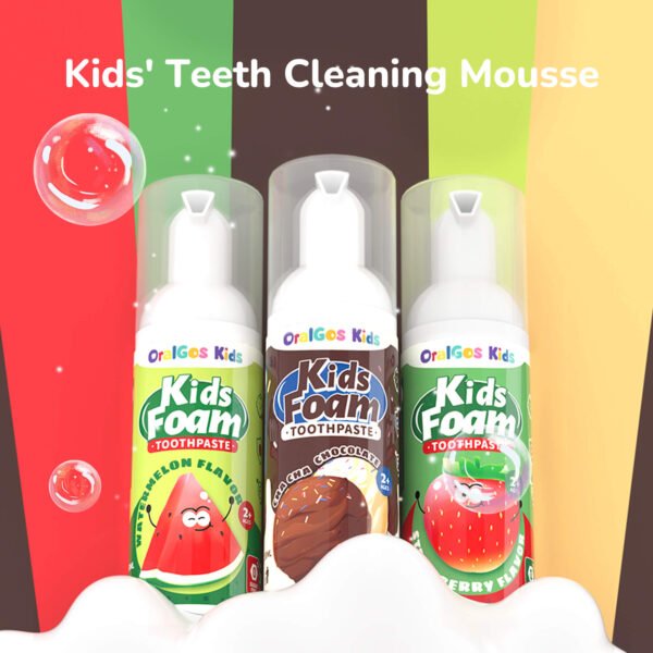 Three flavors of children's foam toothpaste set - Image 3
