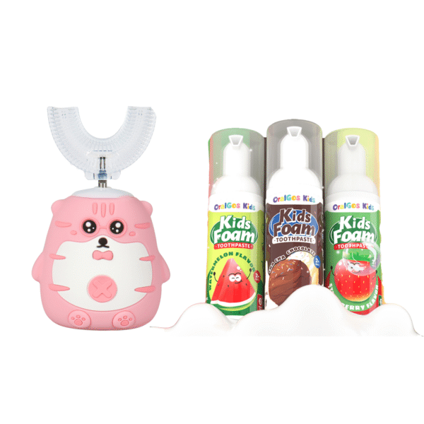 Tiger electric toothbrush and children’s foam toothpaste set