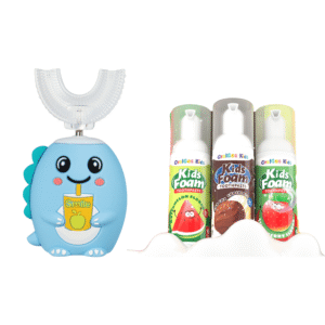 Dinosaur electric toothbrush and children's foam toothpaste set